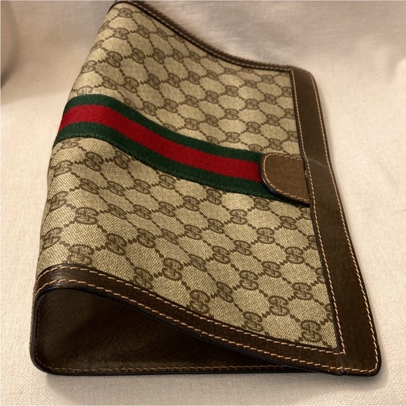 Authentic Vintage GUCCI GG Monogram Web Sherry Line Clutch Large - Picture 6 of 15